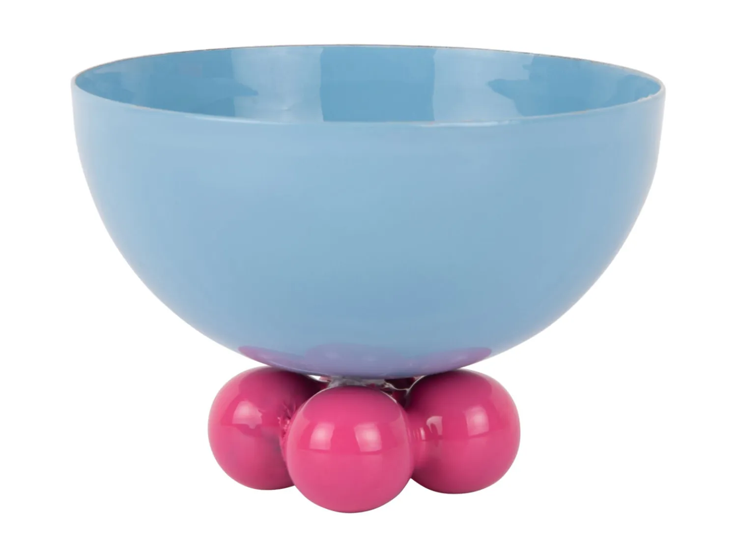 - Bowl Double Funky small soft blue w. bright pink*Present time Clearance