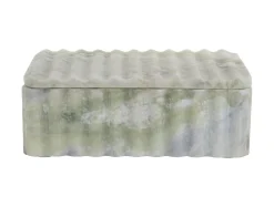 - Bowl rectangle with lid marble himalayan green*Present time Hot