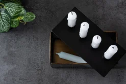 - Candle holder Boxed rectangle glass black*Present time Sale