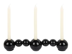 - Candle holder Bubbles straight enamel black^Present time