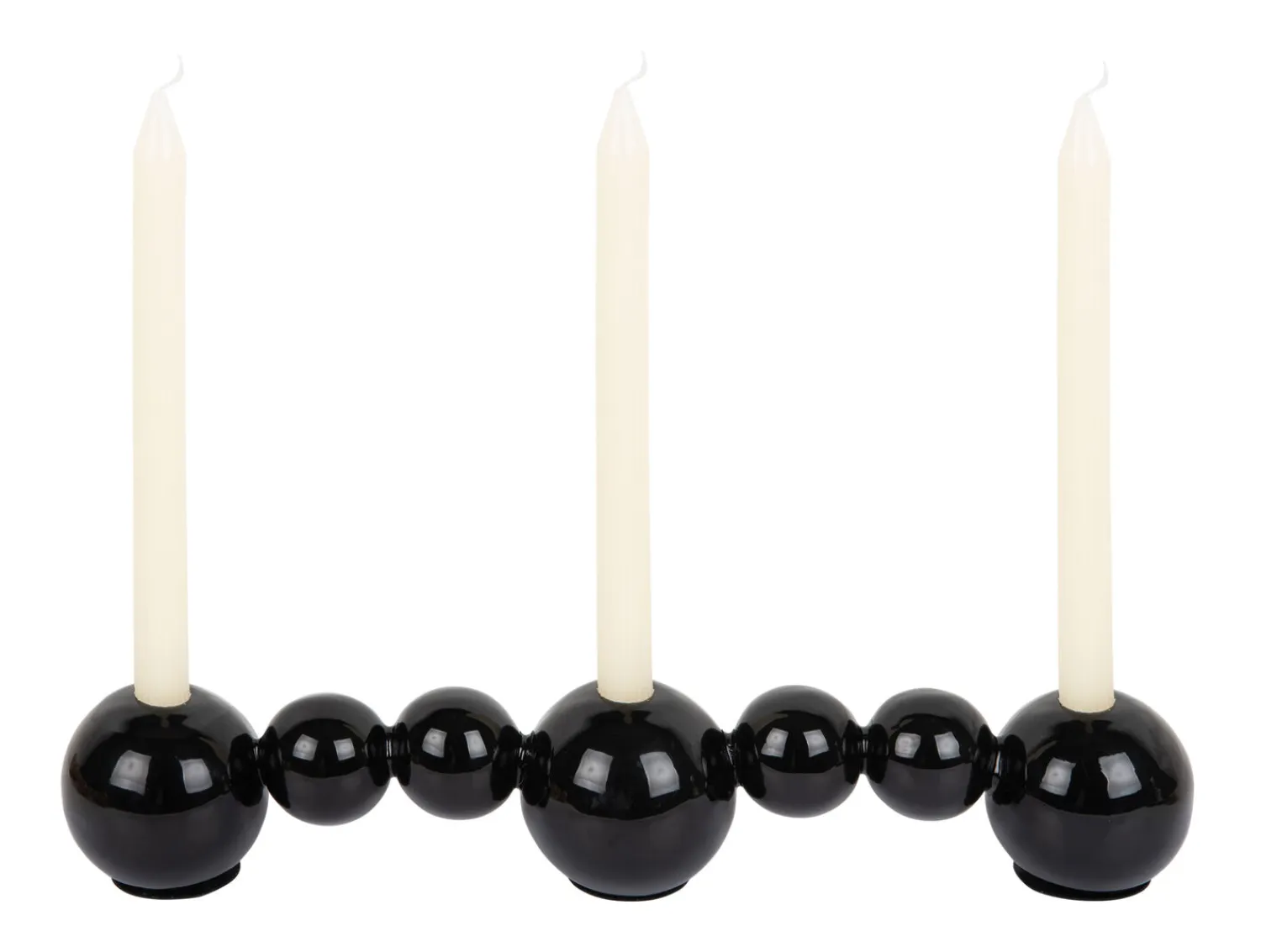 - Candle holder Bubbles straight enamel black^Present time