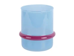 - Candle holder Animado Anillo soft blue w. bright pink*Present time New