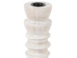 - Candle holder Modelar Small mango wood white wash^Present time