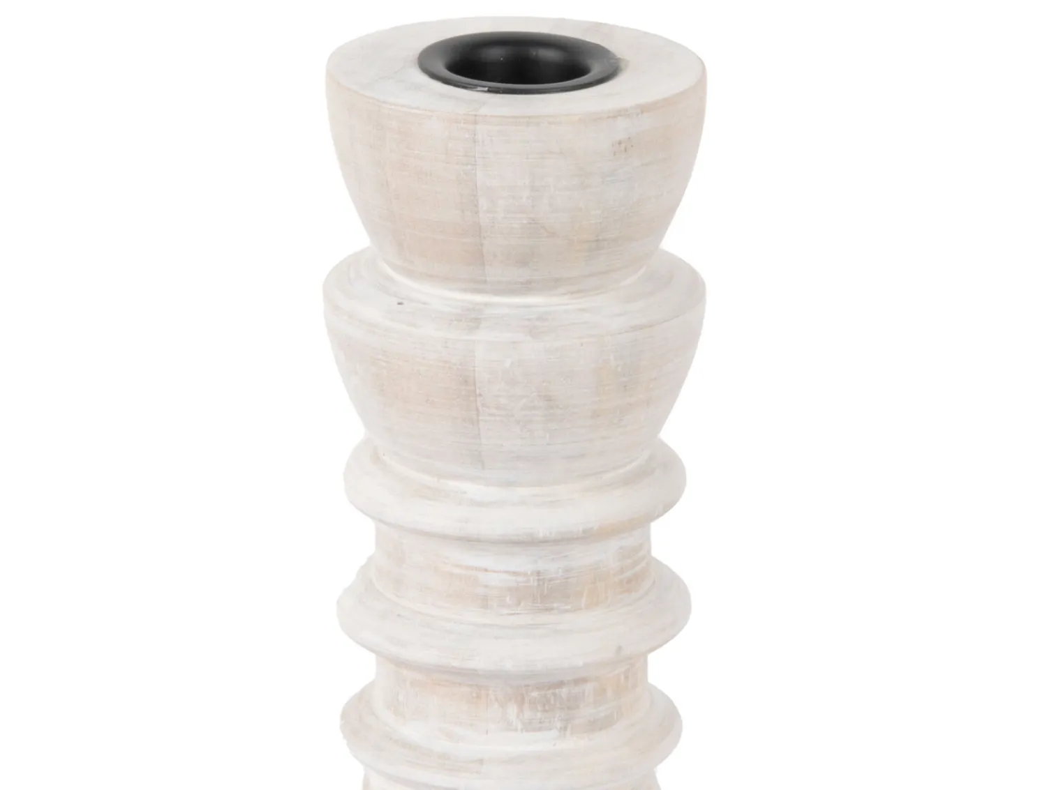 - Candle holder Modelar Small mango wood white wash^Present time