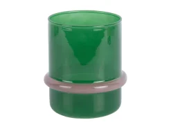 - Candle holder Animado Anillo retro green w. soft pink*Present time Online