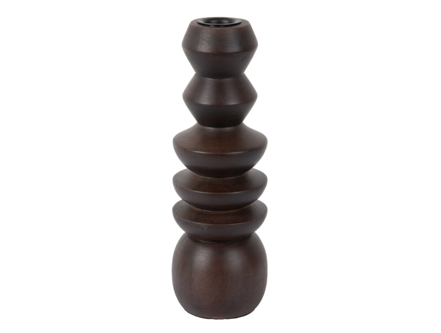 - Candle holder Formado Large mango wood walnut lacquer*Present time Online
