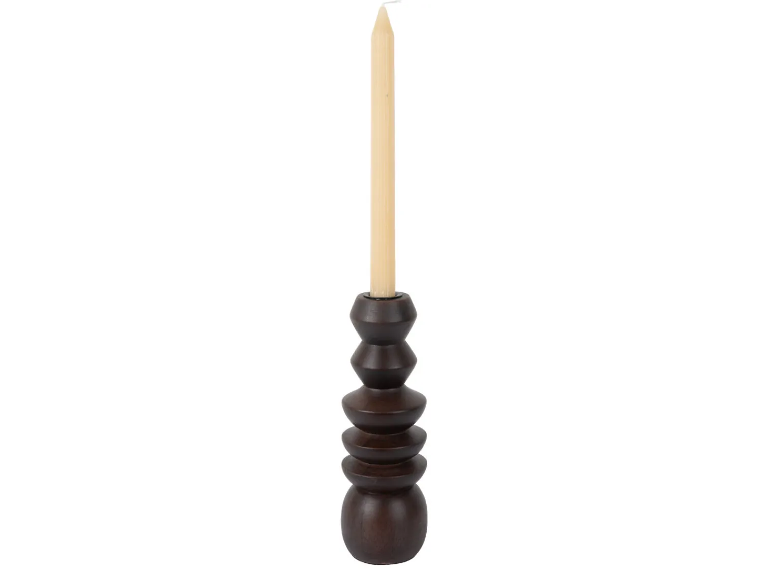 - Candle holder Formado Large mango wood walnut lacquer*Present time Online