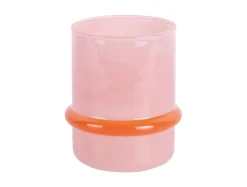 - Candle holder Animado Anillo soft pink w. bright orange*Present time Discount