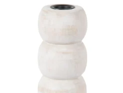 - Candle holder Modelar Large mango wood white wash^Present time