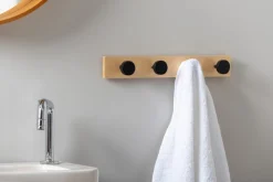 - Coat rack Knobs small pinewood black^Present time Sale