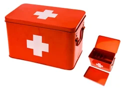 - Medicine storage box metal red w. white cross*Present time Clearance