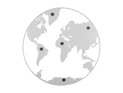 - Memo board World Map w. magnets iron white*Present time Discount