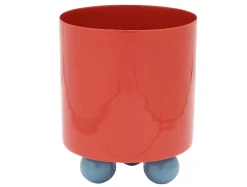 - Plant pot Double Funky small bright red w. air blue*Present time Discount