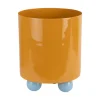 - Plant pot Double Funky large mango yellow w. soft blue*Present time Hot