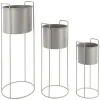 - Plant pot set Essence round iron warm grey^Present time Hot