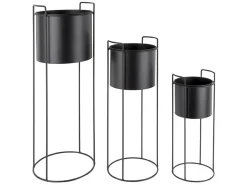 - Plant pot set Essence round iron black^Present time New
