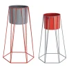 - Plant pot set Cool Retro mouse grey w. bright scarlet red^Present time Outlet