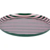 - Plate Animado large retro green w. soft pink*Present time