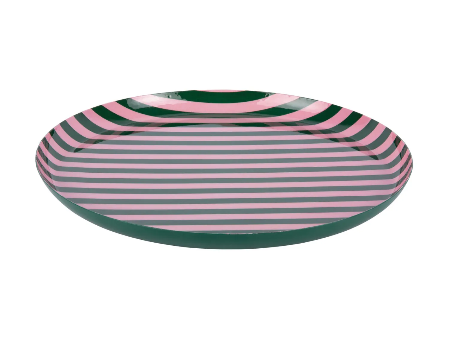 - Plate Animado large retro green w. soft pink*Present time