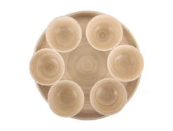- Snack tray Puro round bamboo white^Present time Hot