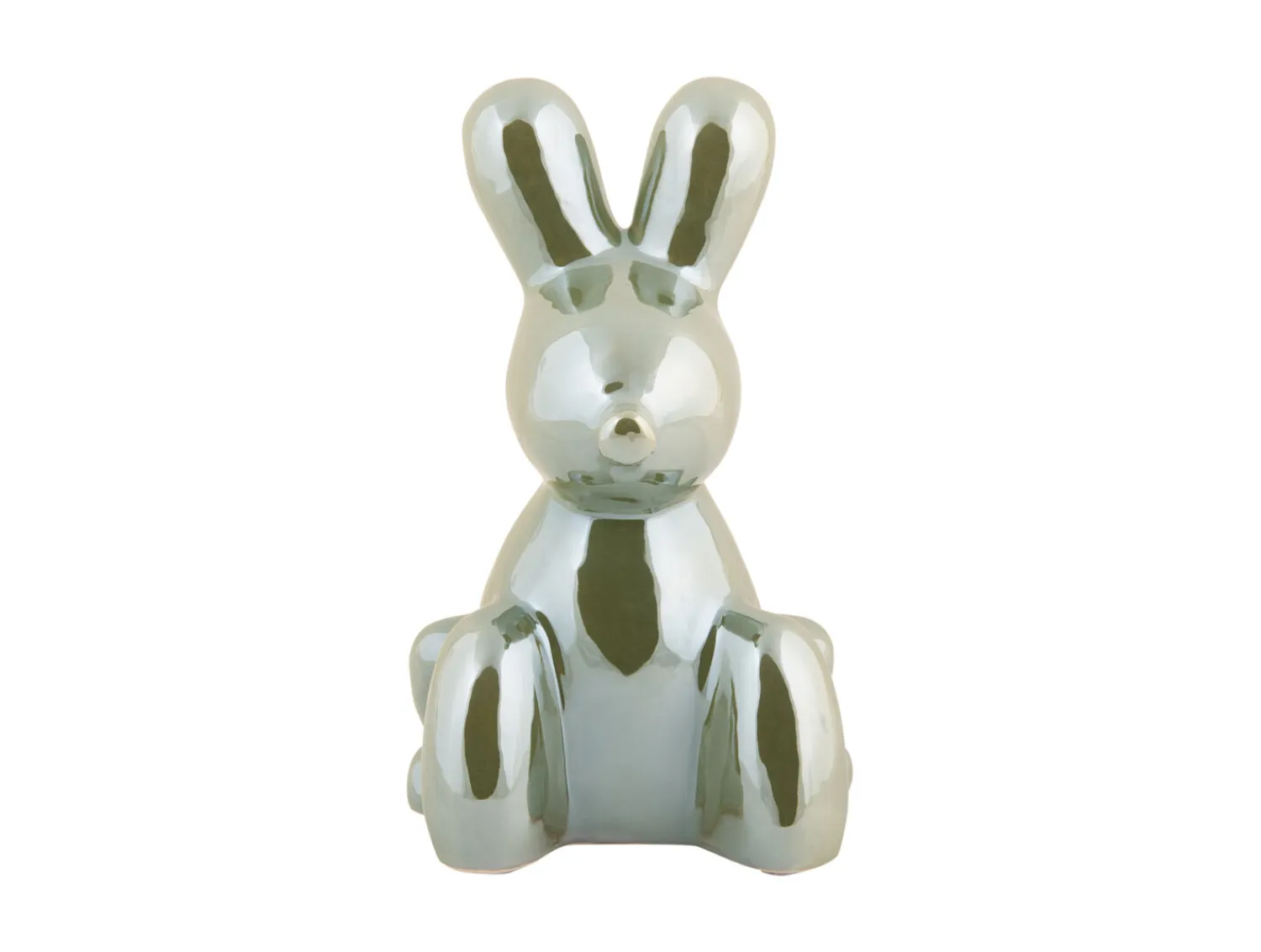 - Statue Balloon Bunny ceramic jungle green plated^Present time Discount