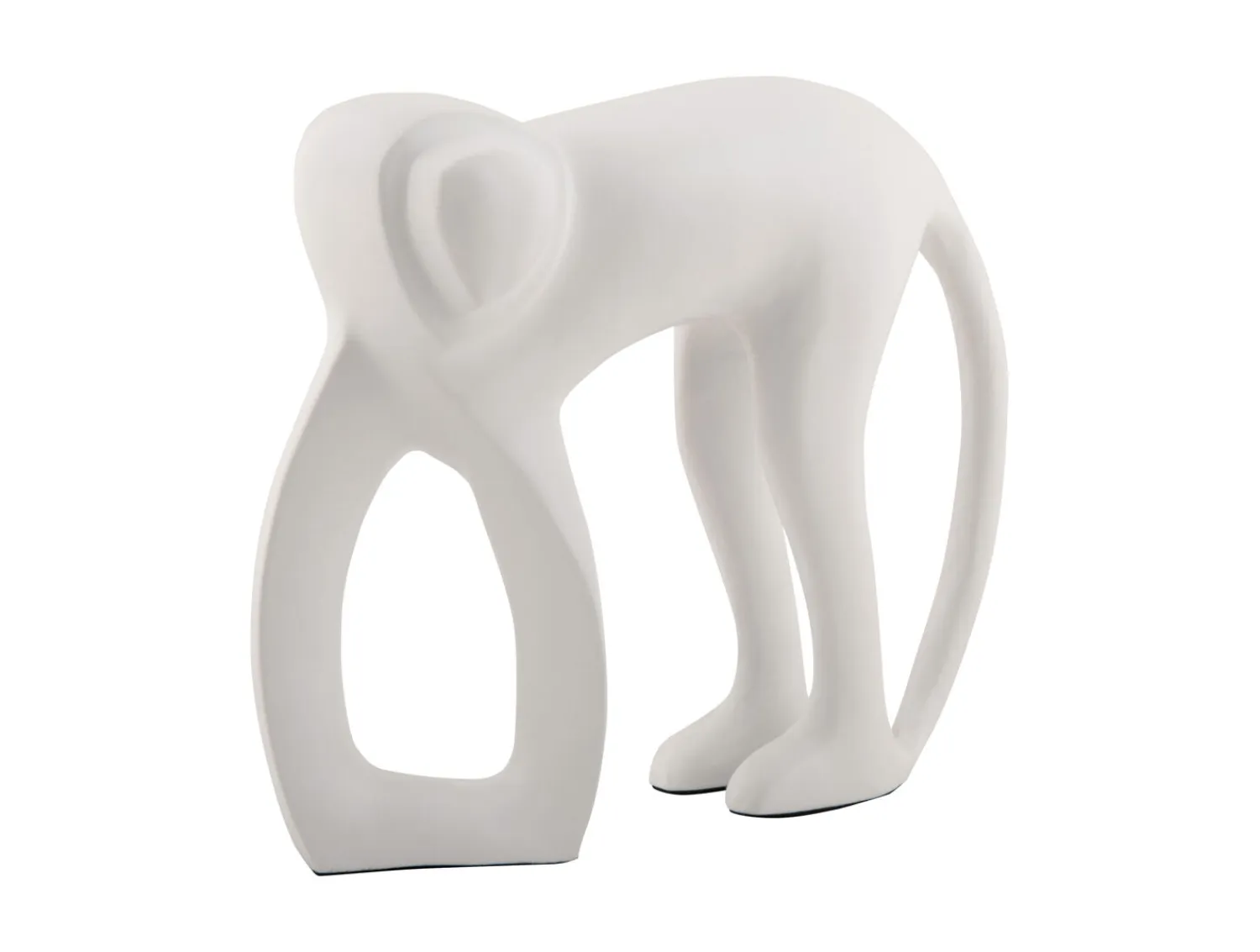 - Statue Monkey metal matt white*Present time Hot