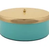 - Storage box Double Funky large turquoise blue w. soft yellow^Present time