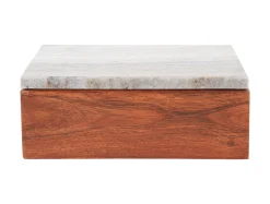 - Storage box Acacia large brown marble lid^Present time