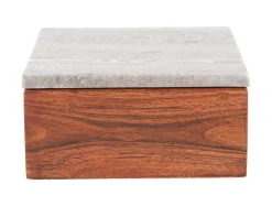 - Storage box Acacia brown marble lid*Present time Discount