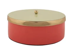 - Storage box Double Funky large scarlet red w. soft green*Present time