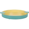 - Tray Double Funky large soft yellow w. turquoise blue*Present time Outlet