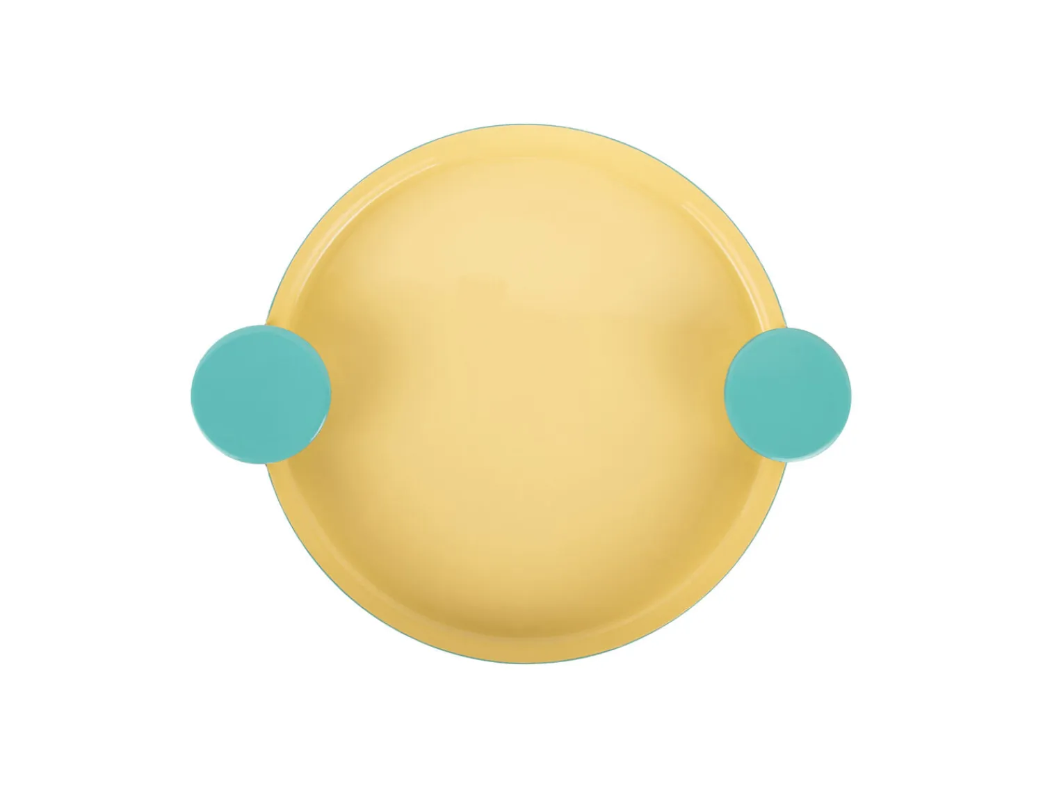 - Tray Double Funky large soft yellow w. turquoise blue*Present time Outlet