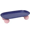 - Tray Double Funky oval large cobalt blue w. soft pink*Present time Discount