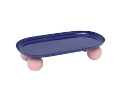 - Tray Double Funky oval large cobalt blue w. soft pink*Present time Discount