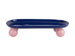 - Tray Double Funky oval large cobalt blue w. soft pink*Present time Discount