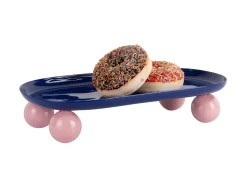- Tray Double Funky oval large cobalt blue w. soft pink*Present time Discount