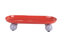 - Tray Double Funky oval large bright red w. soft purple*Present time Online