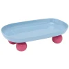 - Tray Double Funky oval soft blue w. bright pink*Present time
