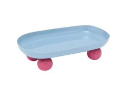 - Tray Double Funky oval soft blue w. bright pink*Present time