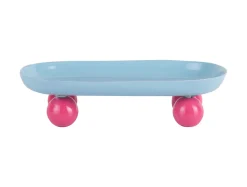 - Tray Double Funky oval soft blue w. bright pink*Present time
