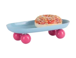 - Tray Double Funky oval soft blue w. bright pink*Present time