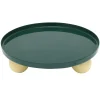 - Tray Double Funky round large retro green w. soft yellow^Present time Sale