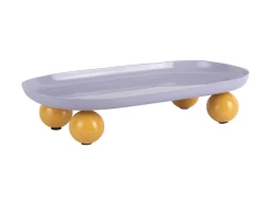 - Tray Double Funky oval large soft purple w. bright yellow^Present time Clearance