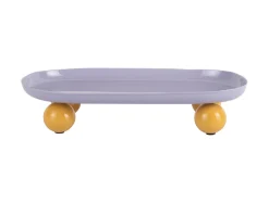 - Tray Double Funky oval large soft purple w. bright yellow^Present time Clearance
