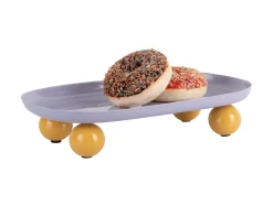 - Tray Double Funky oval large soft purple w. bright yellow^Present time Clearance