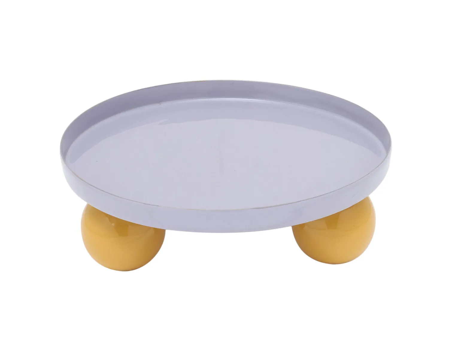 - Tray Double Funky round soft purple w. bright yellow^Present time Discount