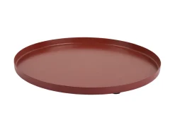 - Tray Servir round small red ochre^Present time Online