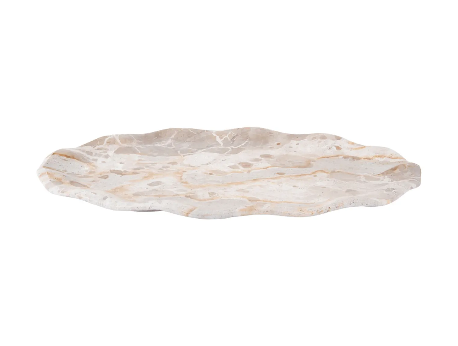 - Tray Waved oval large marble brown^Present time New