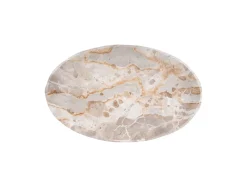 - Tray Waved oval large marble brown^Present time New