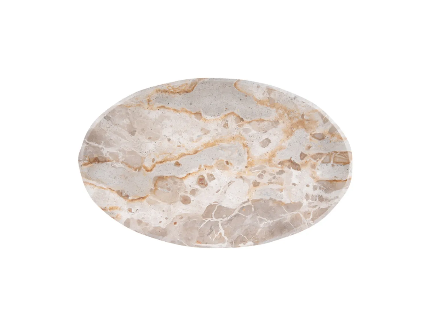 - Tray Waved oval large marble brown^Present time New